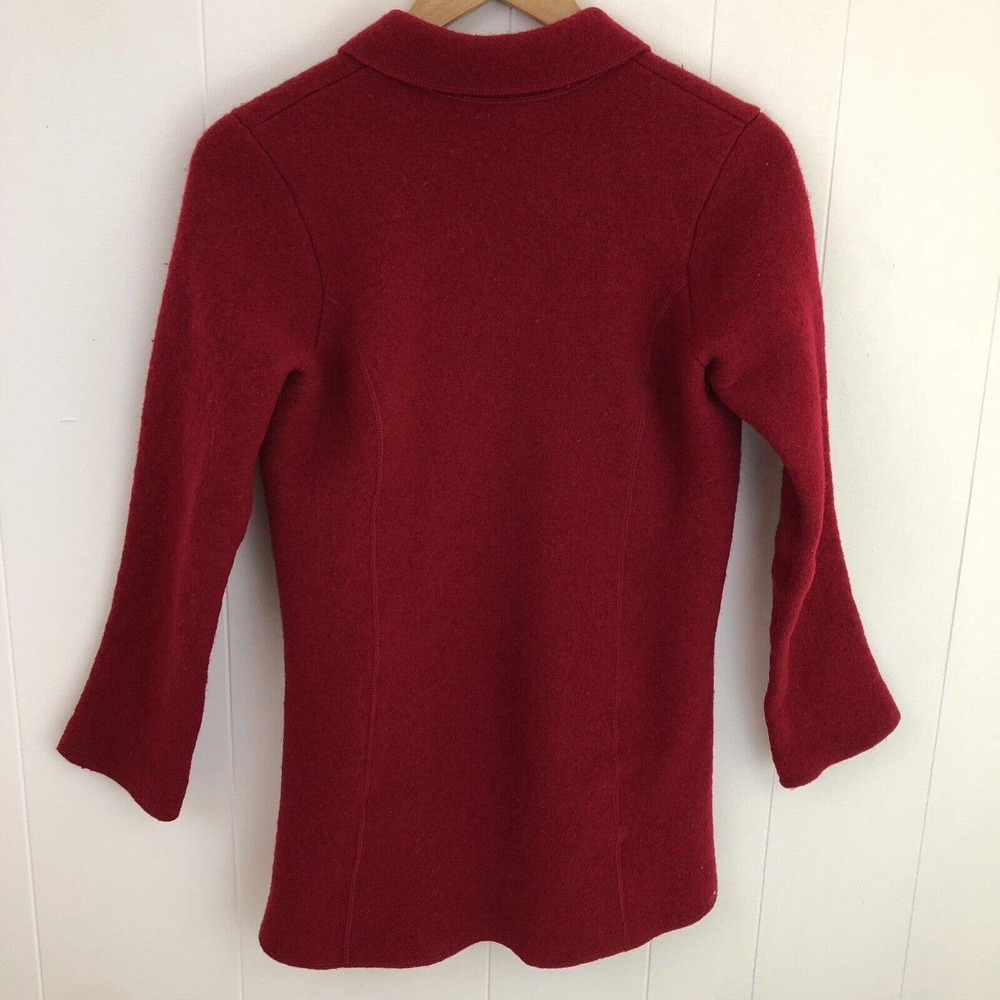 Eileen Fisher Red Button-Front Wool Coat - Picture 7 of 10